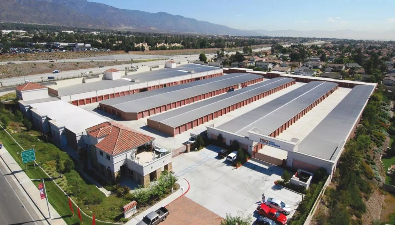 Price Self Storage Rancho Cucamonga Haven Avenue aerial view of the facility